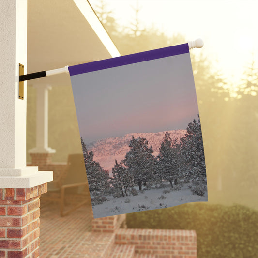 Winter Sunset Garden & House Banner