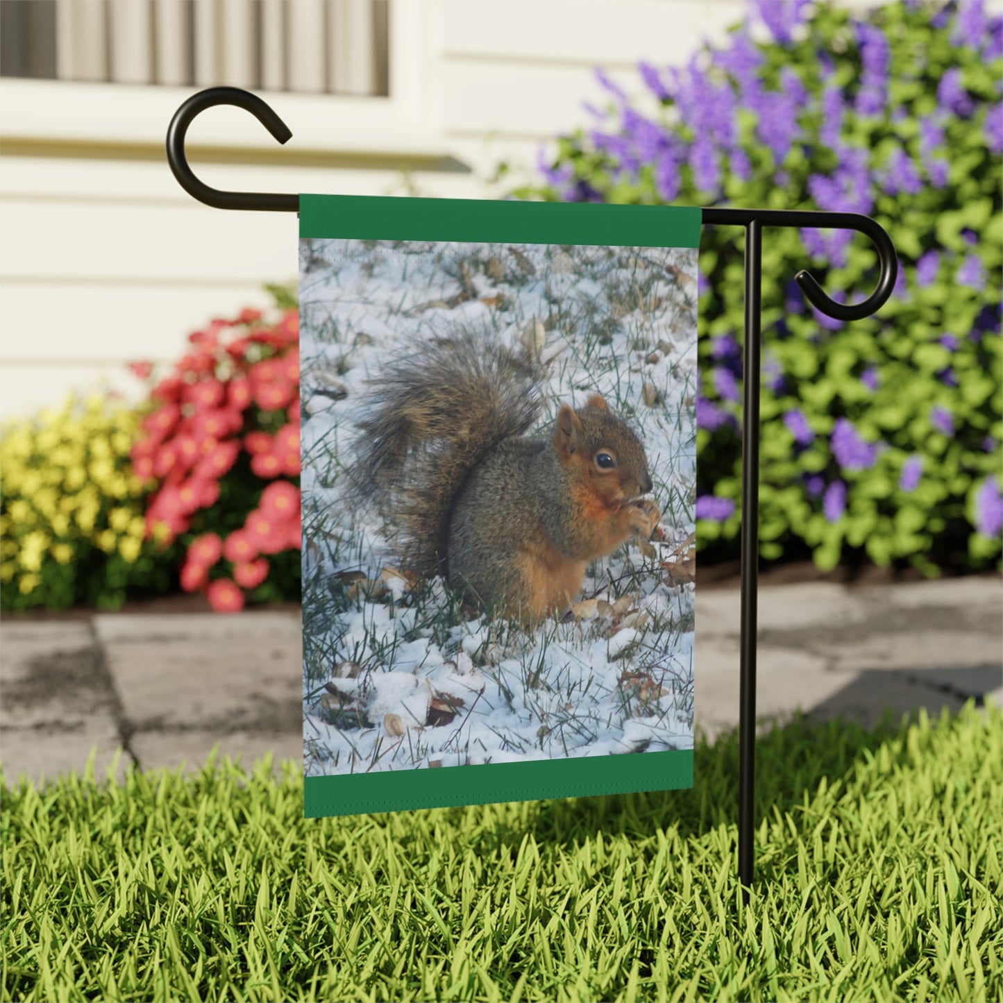 Winter Squirrel Garden & House Banner