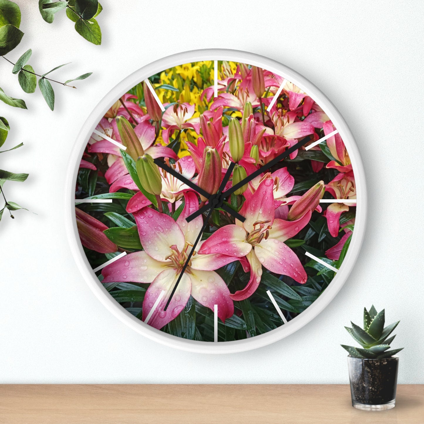 Lovely Lilies Wall Clock