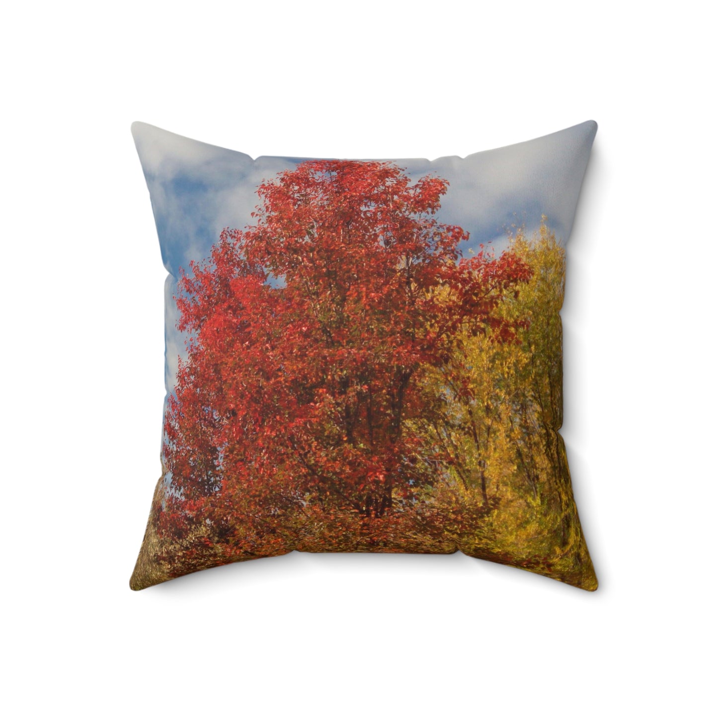 Autumn Sky Sherpa Spun Polyester Square Pillow