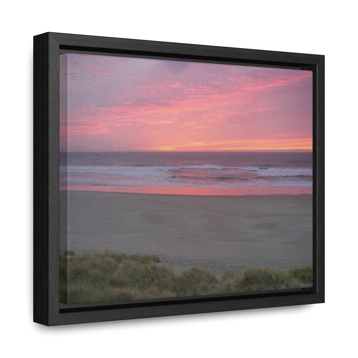 Pink Ocean Sunset Gallery Canvas Wraps Framed