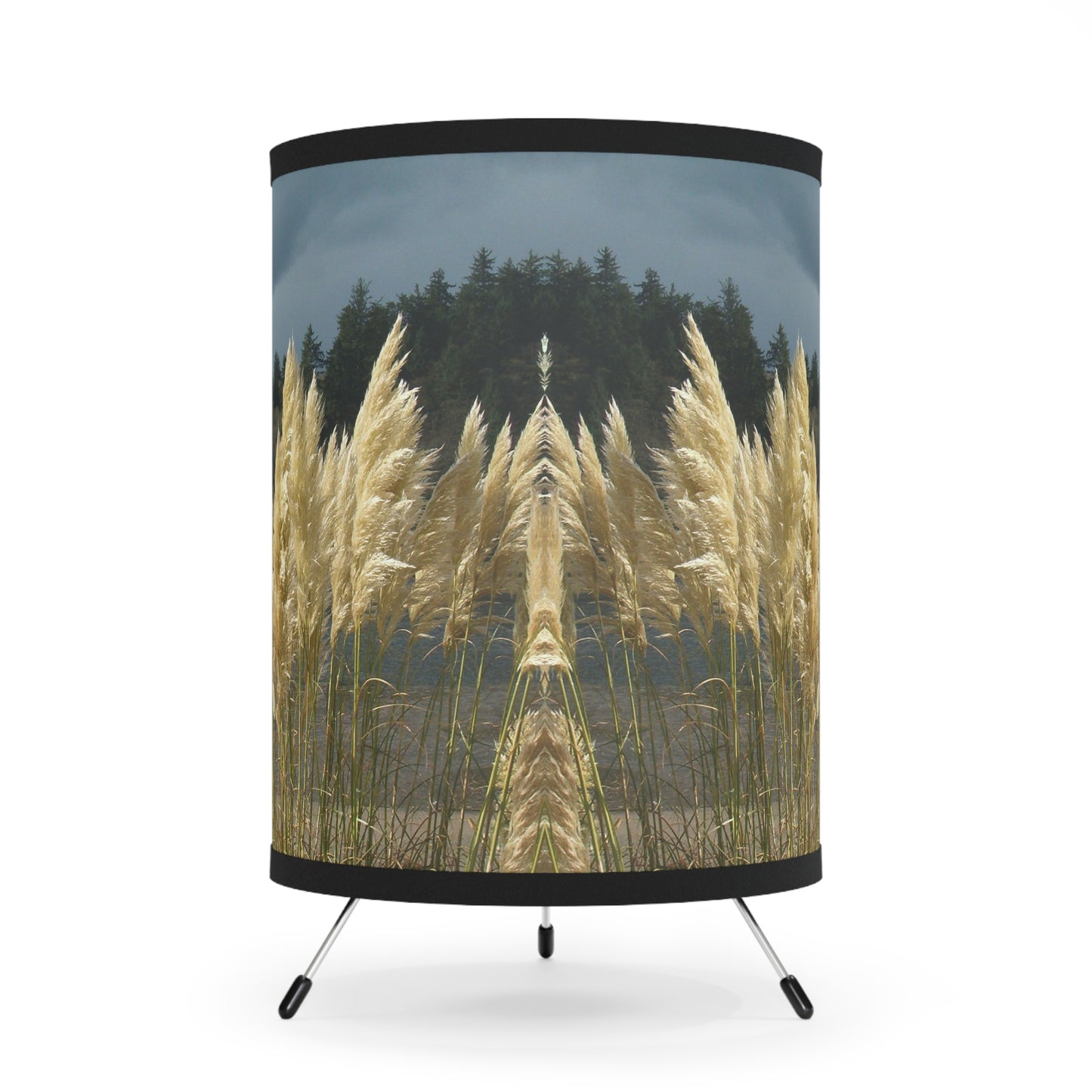 Golden Coastal Pampas Tripod Lamp