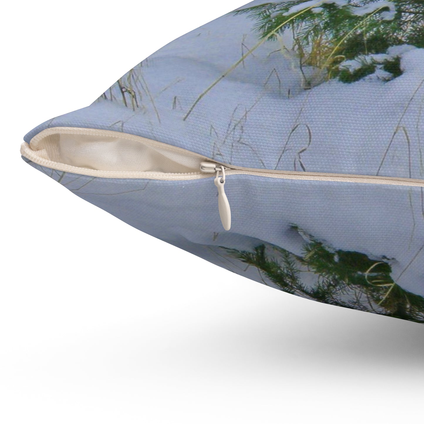Christmas Tree Creek Spun Polyester Square Pillow