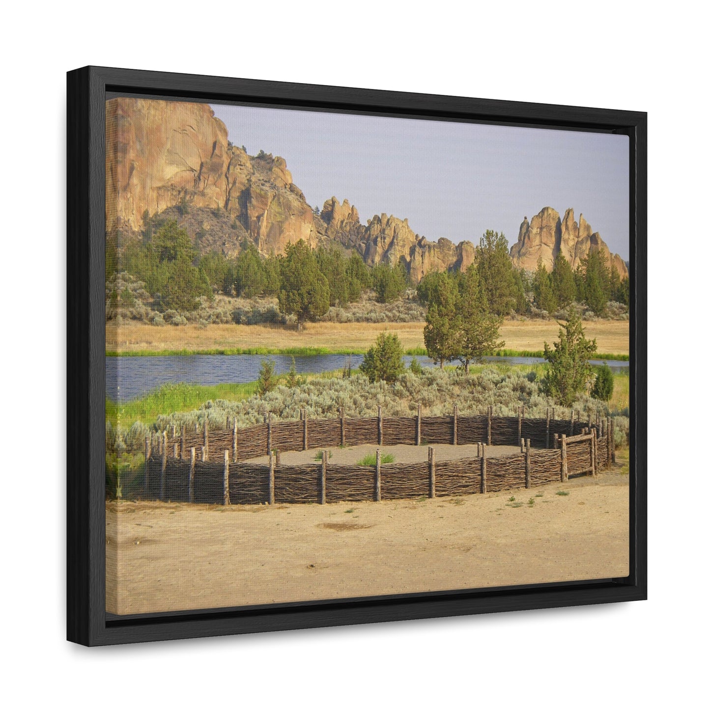 Scenic Round Pen Gallery Canvas Wraps Framed