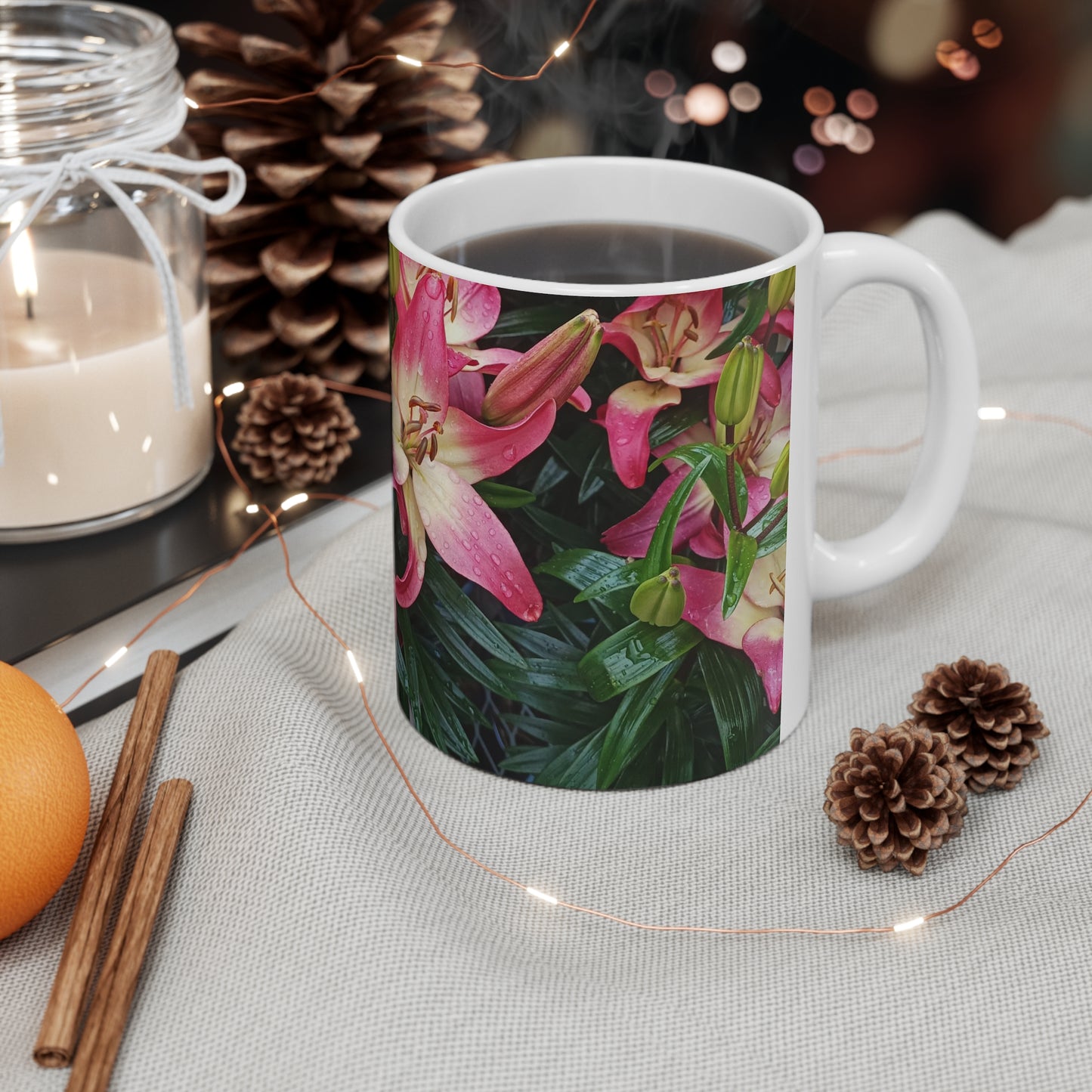 Lovely Lilies Pair Ceramic Mug 11oz