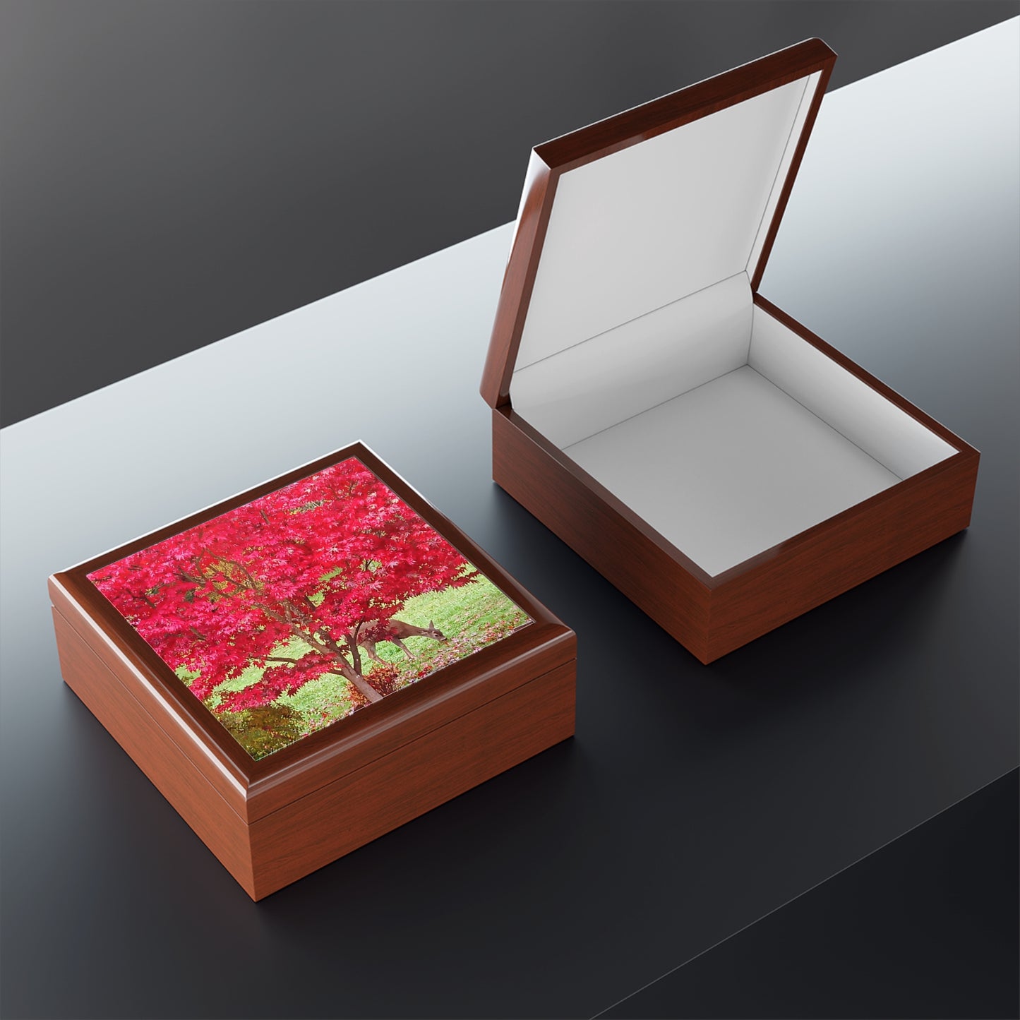 Autumn Deer Jewelry Box ~ 7.24"