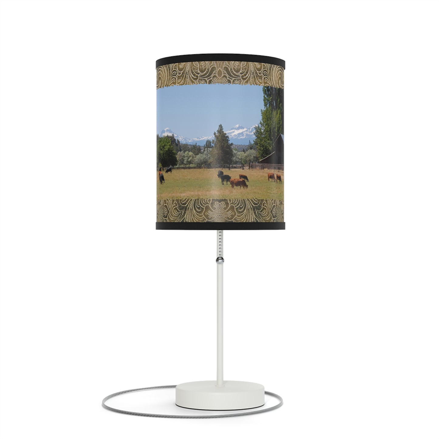 Picturesque Cattle Lamp on a Stand