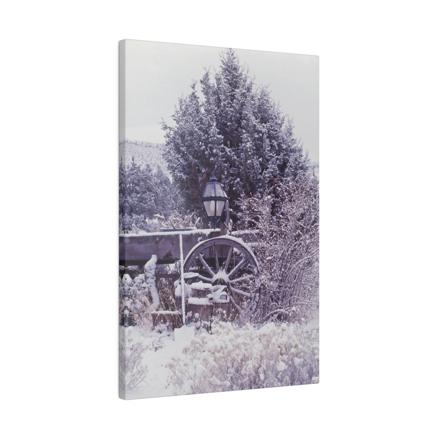 Vintage Winter Wagon Matte Canvas