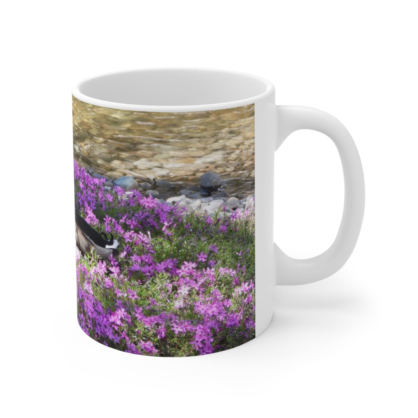 Duck Resting In Flowers Ceramic Mug 11oz