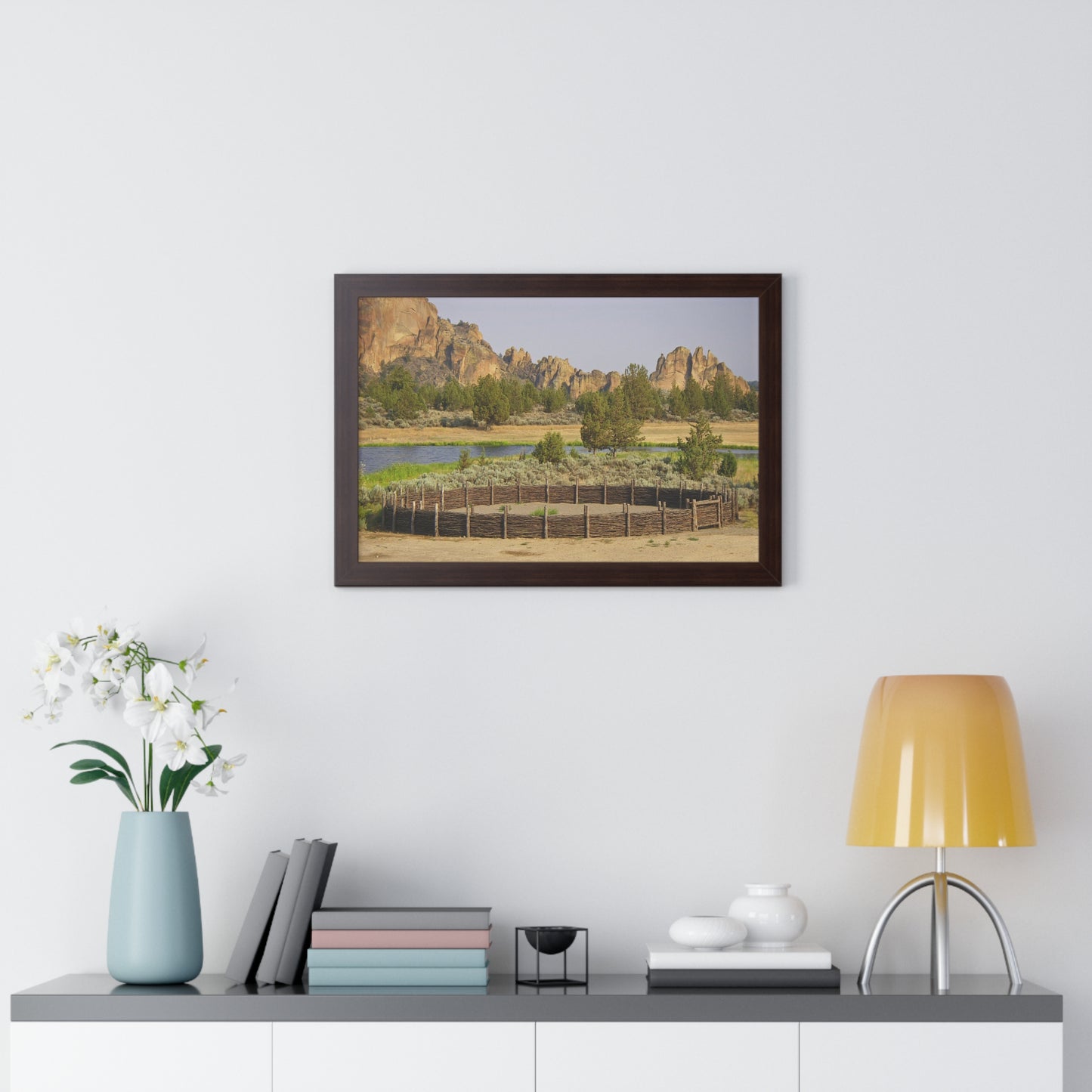 Scenic Round Pen Framed Horizontal Poster