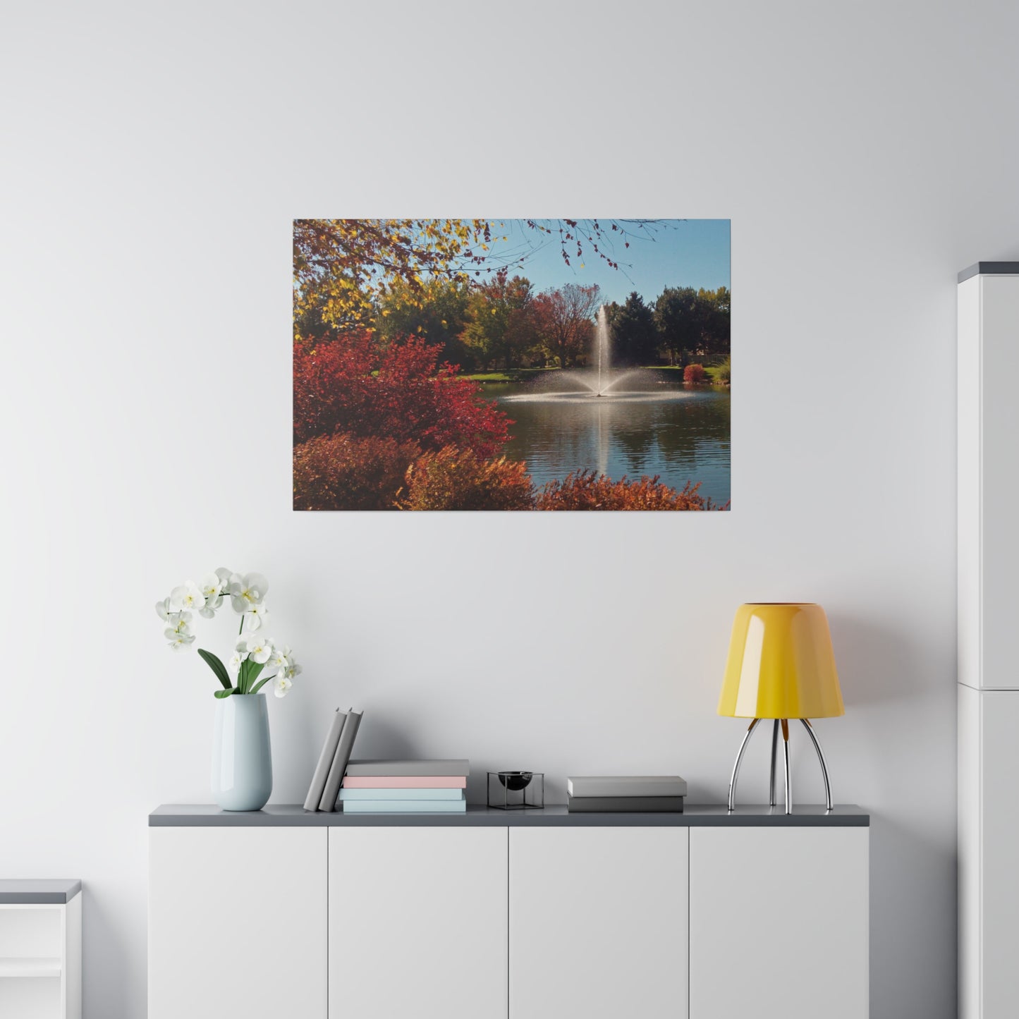 Autumn Fountain Matte Canvas