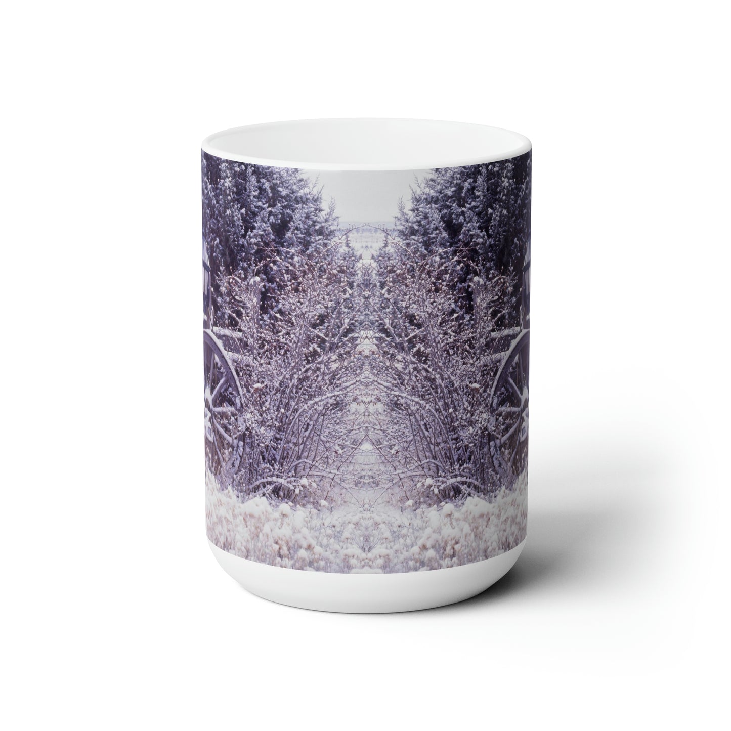 Vintage Winter Wagon Ceramic Mug 15oz