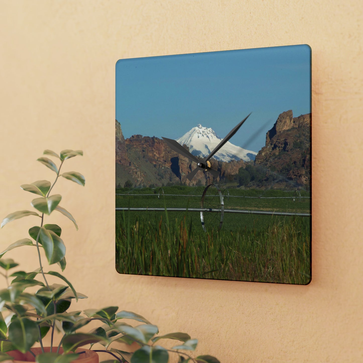 Mountain Field Acrylic Wall Clock