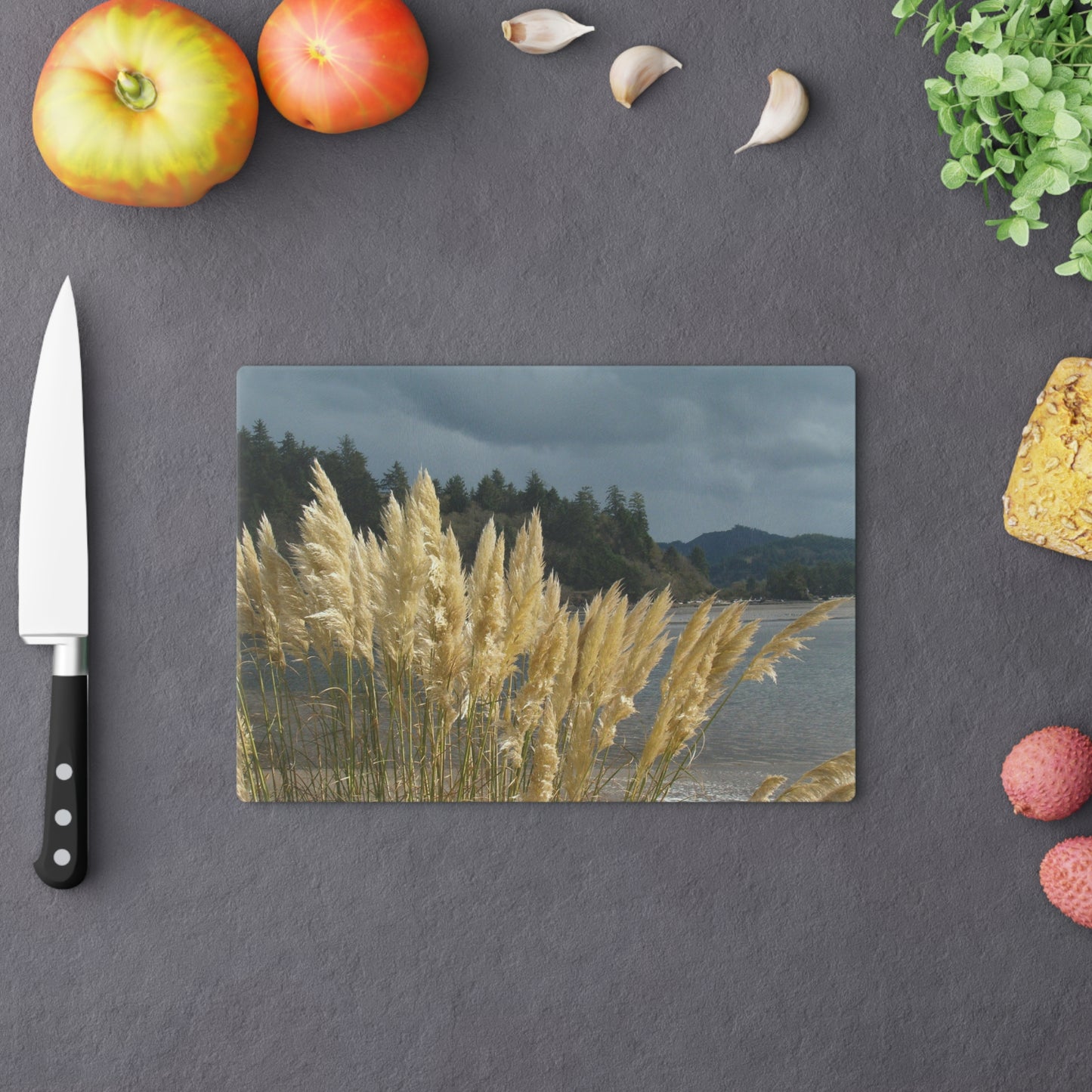 Golden Coastal Pampas Cutting Board Dishwasher Safe