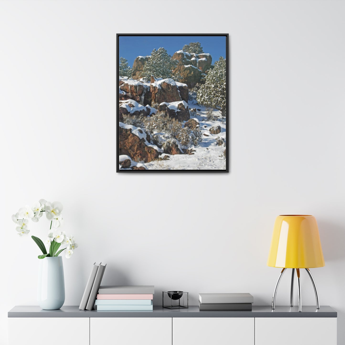 Icicle Rocks Gallery Canvas Wraps Framed