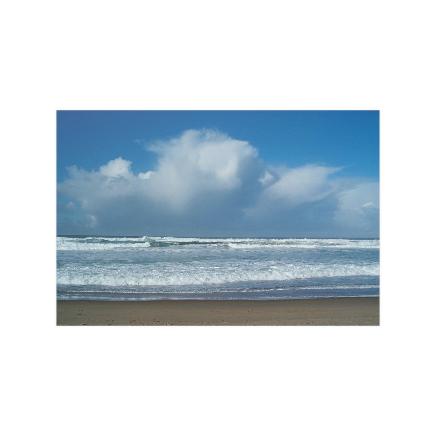 Blue Sky Beach Satin Posters