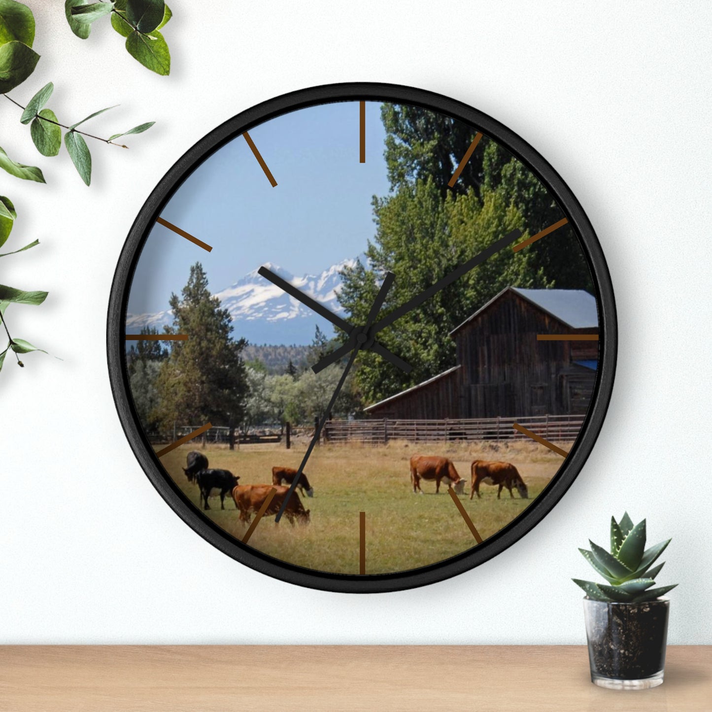 Picturesque Cattle Wall Clock