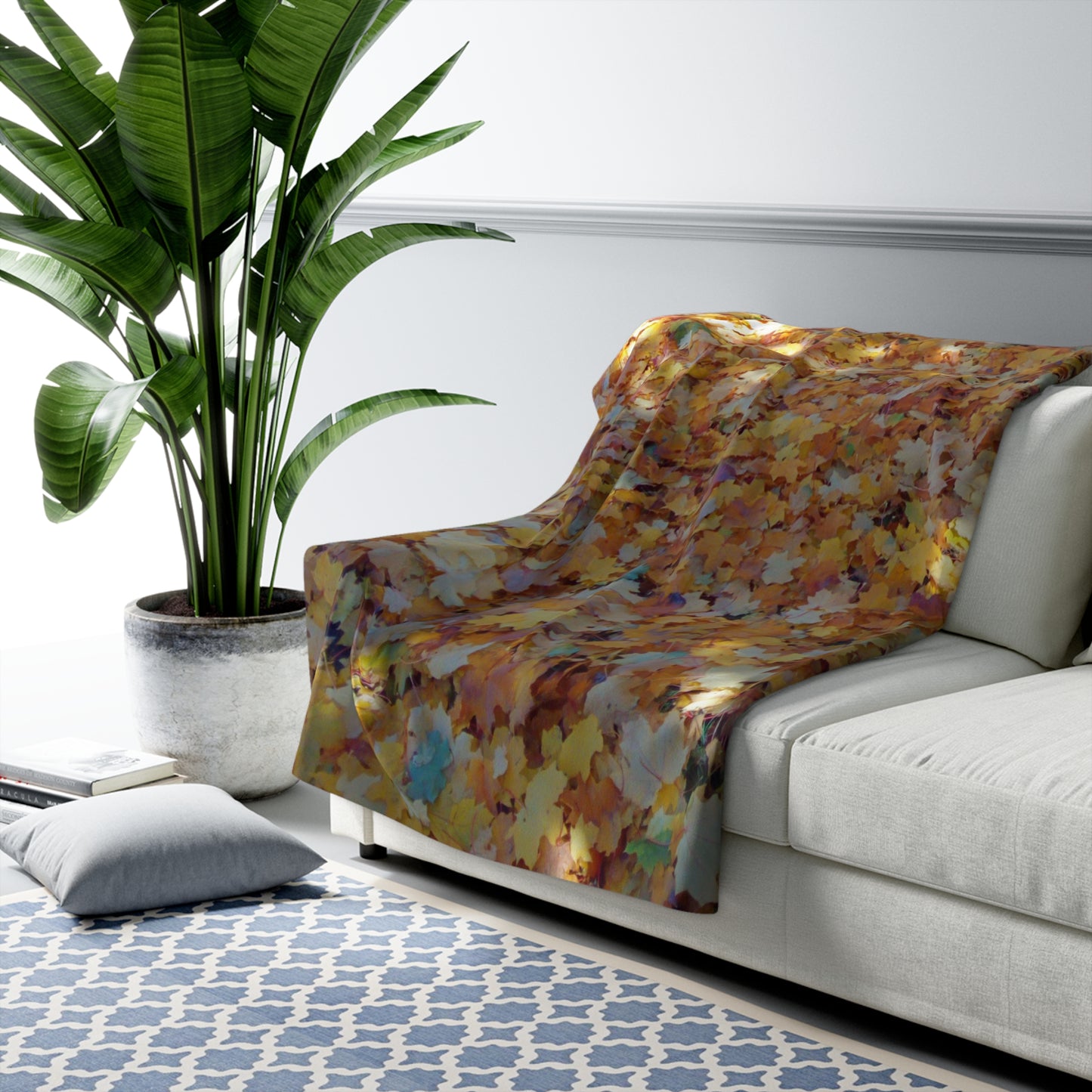 Autumn Maple Leaves Sherpa Fleece Blanket