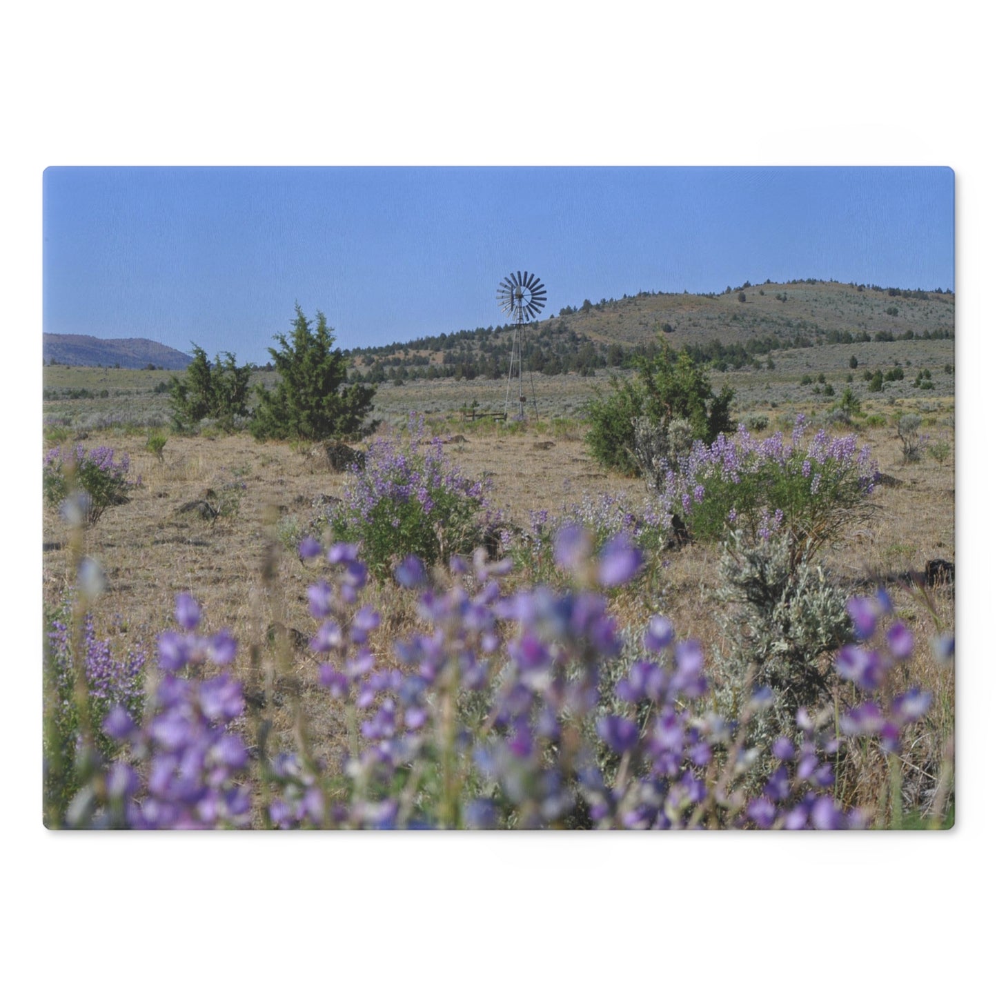 High Desert Lupine & Windmill Cutting Board Dishwasher Safe
