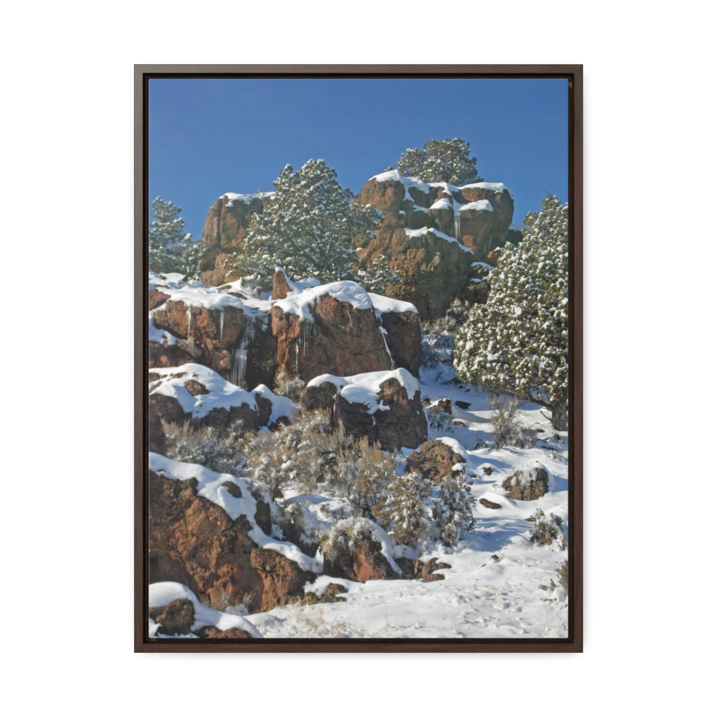 Icicle Rocks Gallery Canvas Wraps Framed