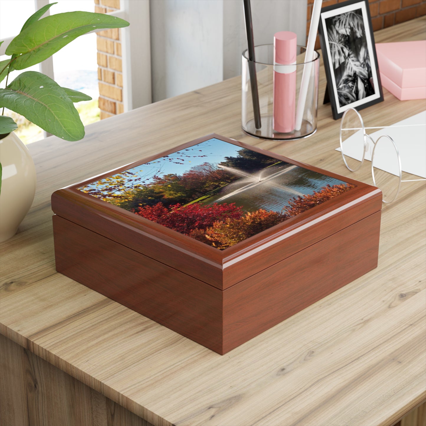 Autumn Fountain Jewelry Box ~ 7.24"