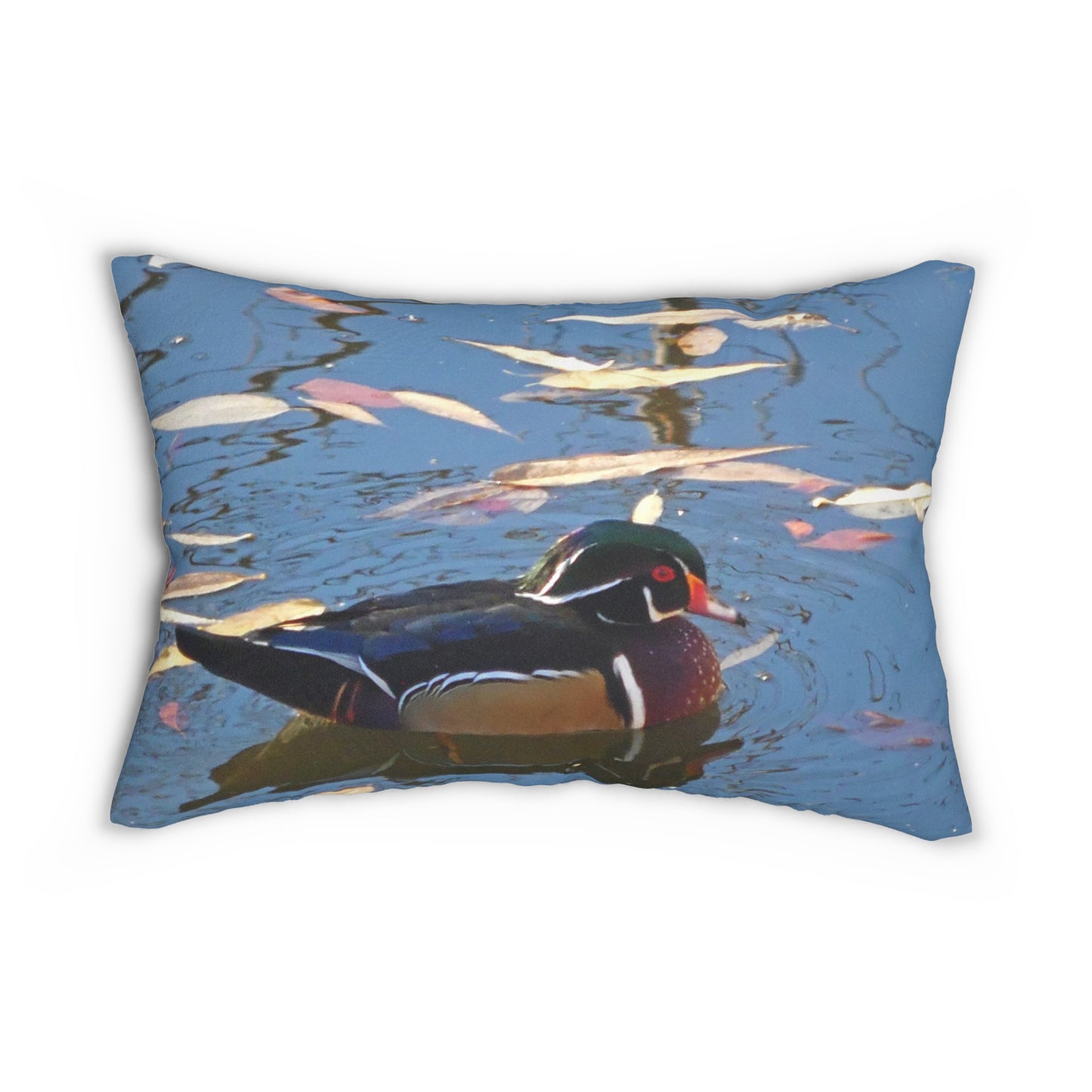 Autumn Wood Duck Spun Polyester Lumbar Pillow