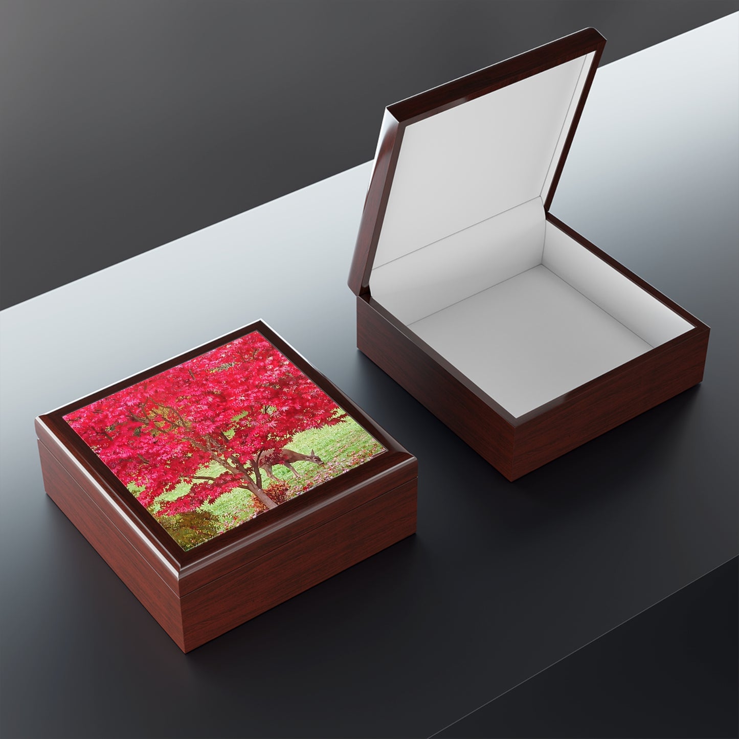 Autumn Deer Jewelry Box ~ 7.24"