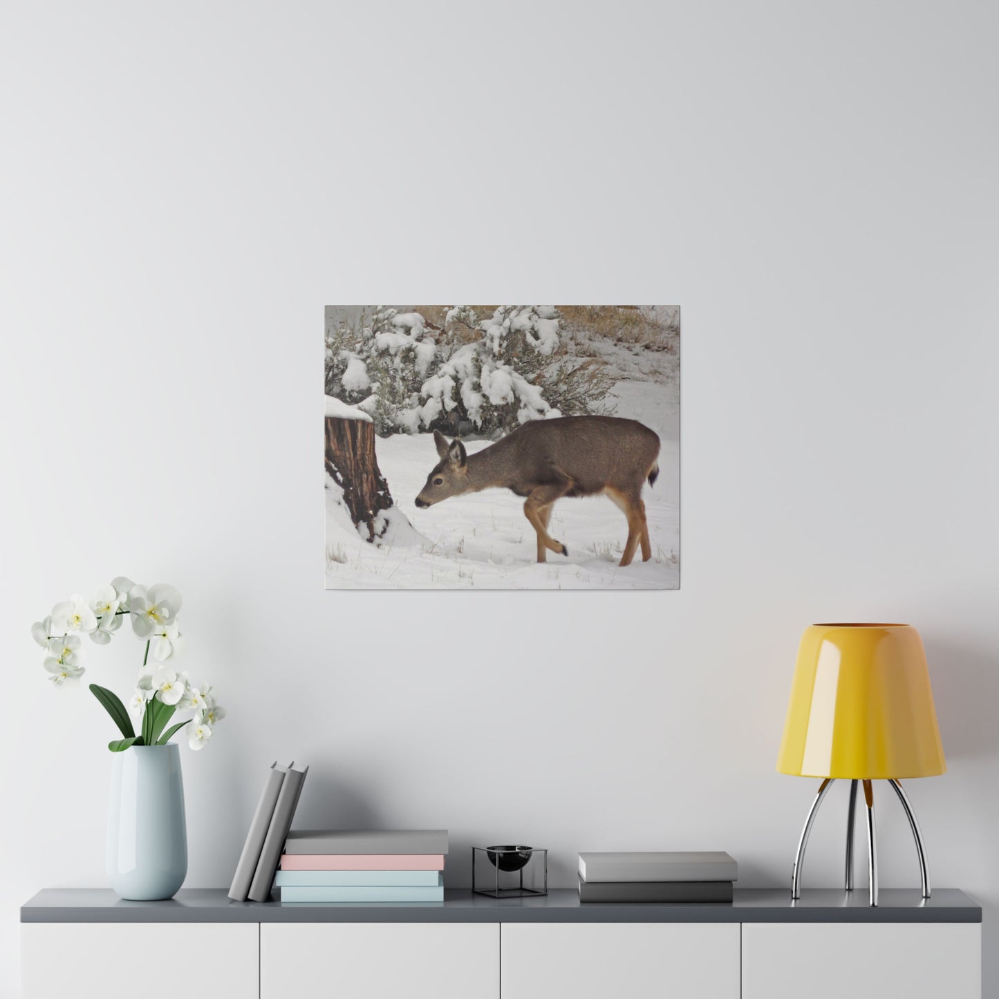 Winter Deer Matte Canvas