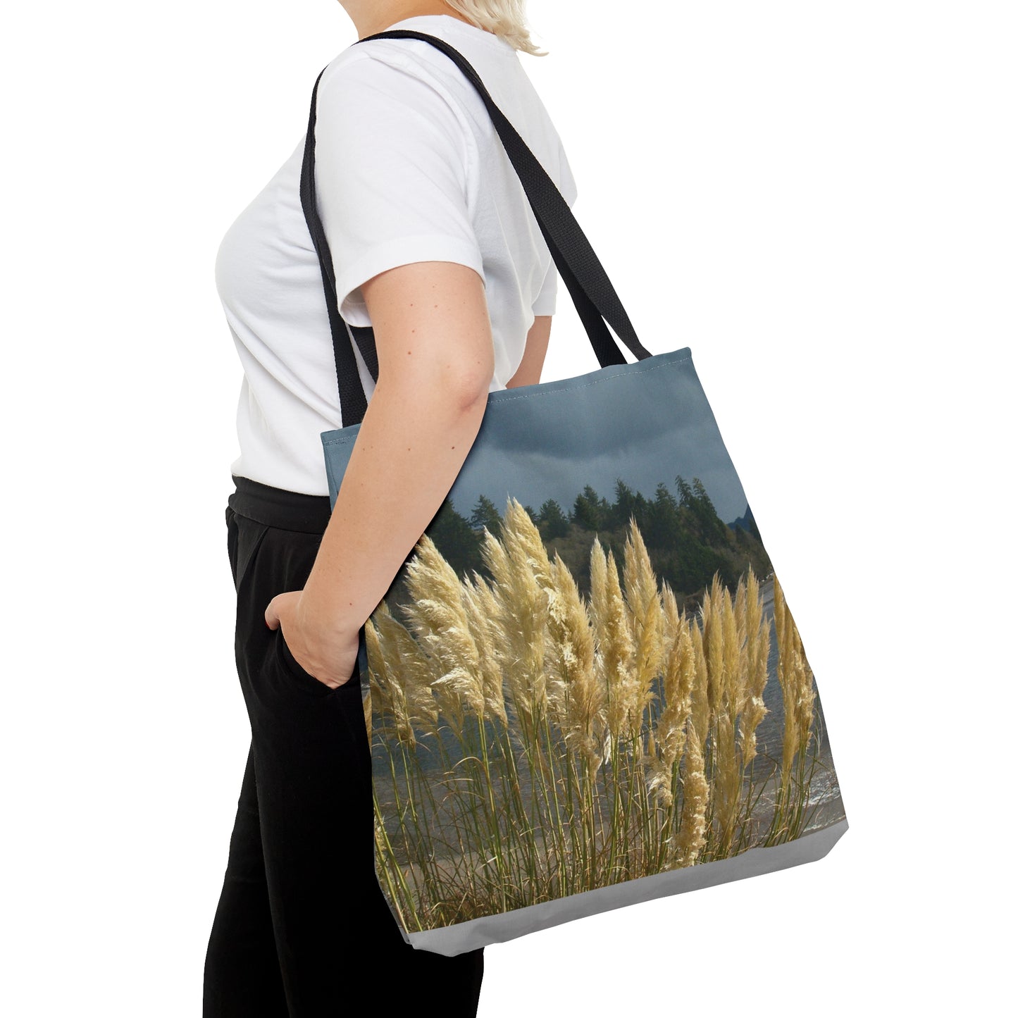 Golden Coastal Pampas Tote Bag