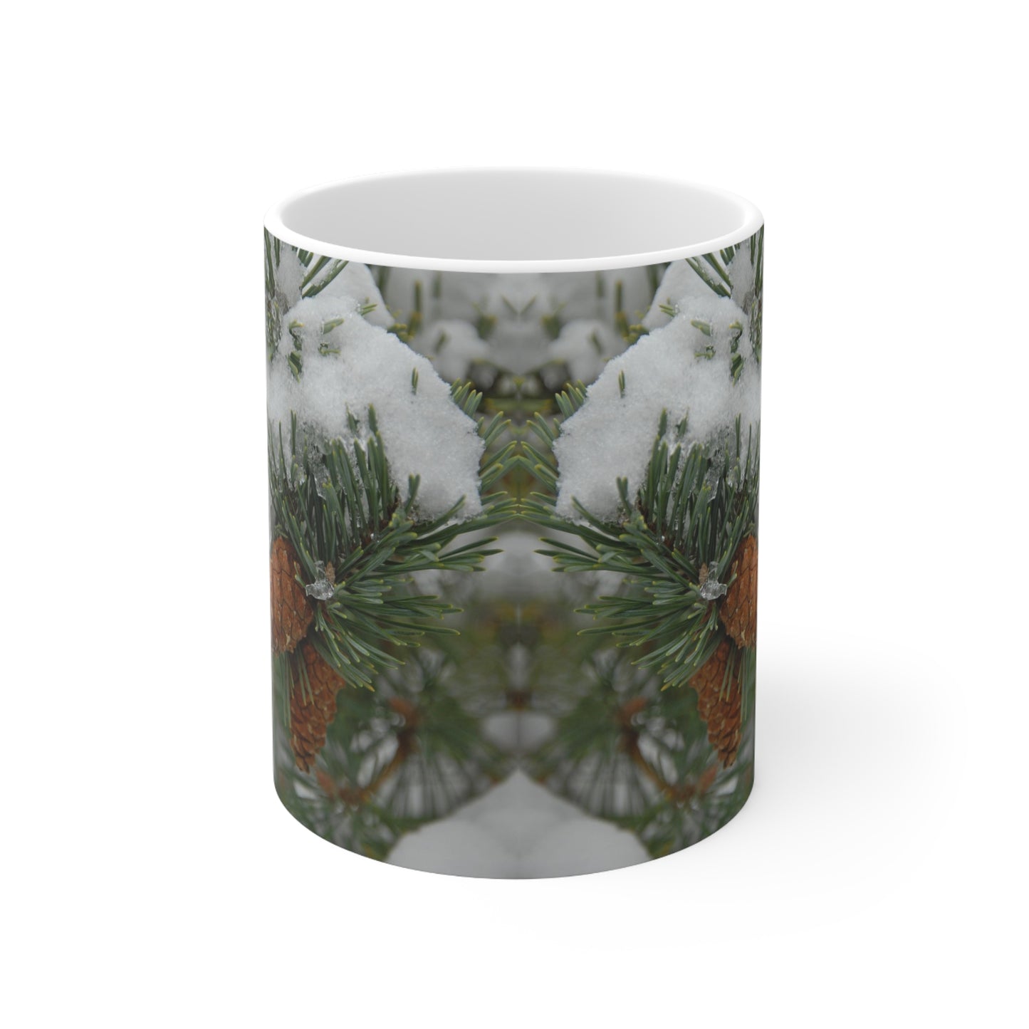 Snowy Fir Cones Ceramic Mug 11oz