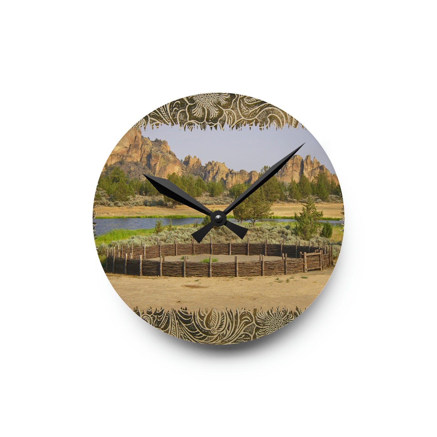 Scenic Round Pen Acrylic Wall Clock