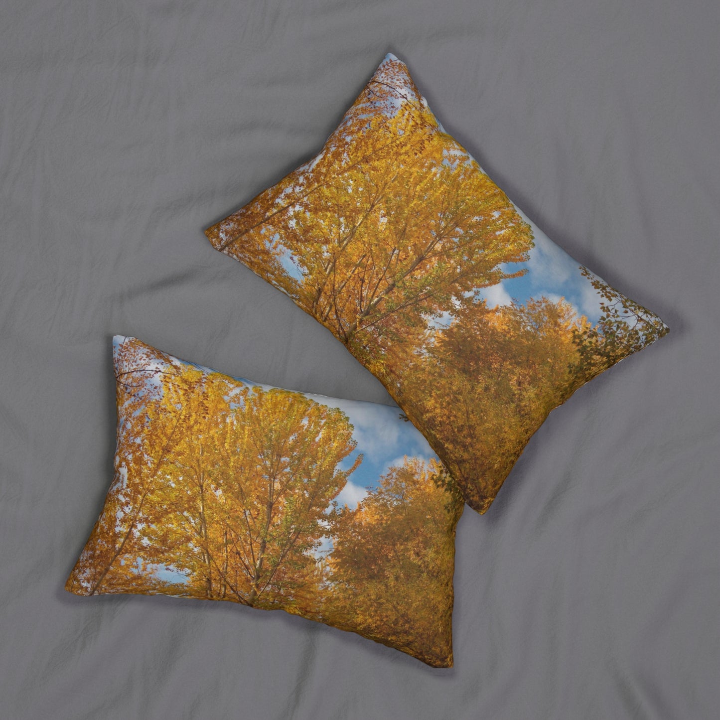 Autumn Gold Spun Polyester Lumbar Pillow