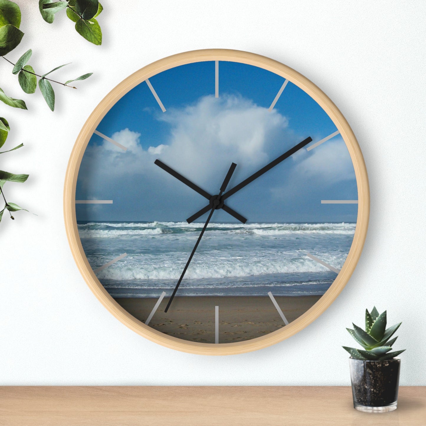 Blue Sky Beach Wall Clock