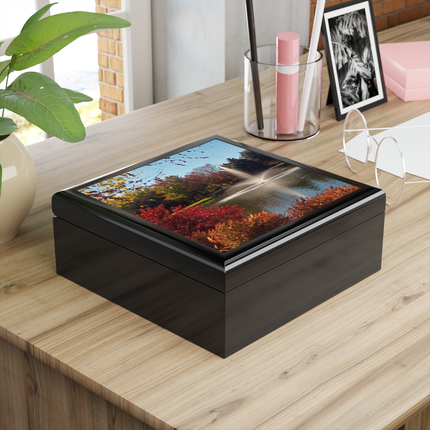 Autumn Fountain Jewelry Box ~ 7.24"