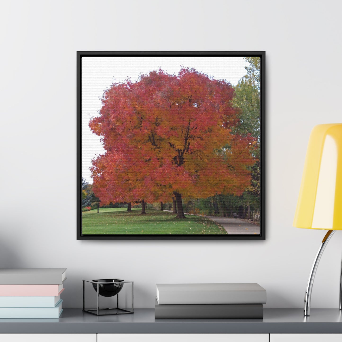 Autumn Tree Mid Fall Gallery Canvas Wrap Square Framed
