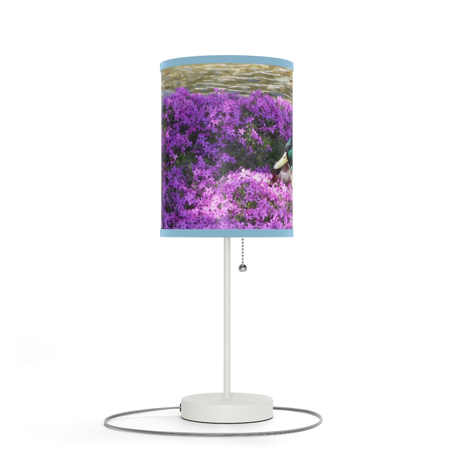 Duck Resting In Flowers Lamp on a Stand