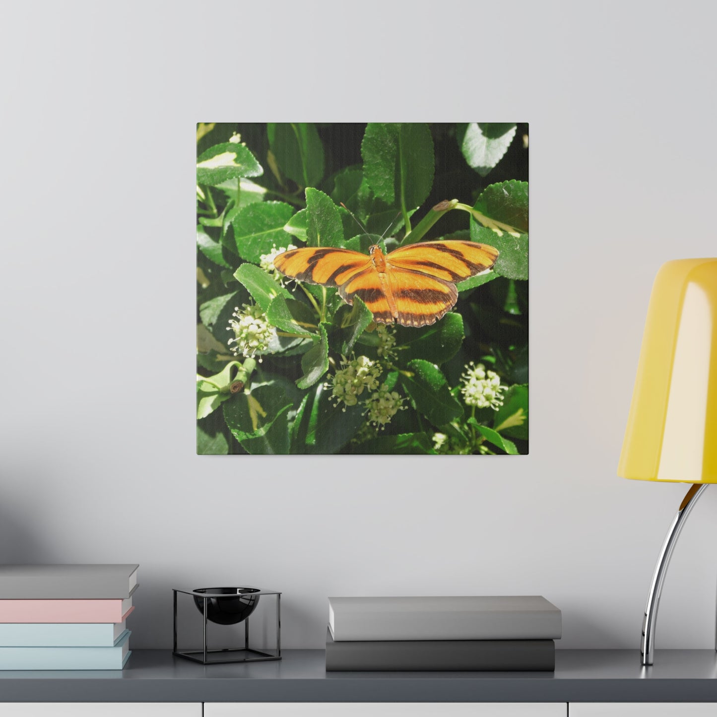 Golden Butterfly Square Matte Canvas