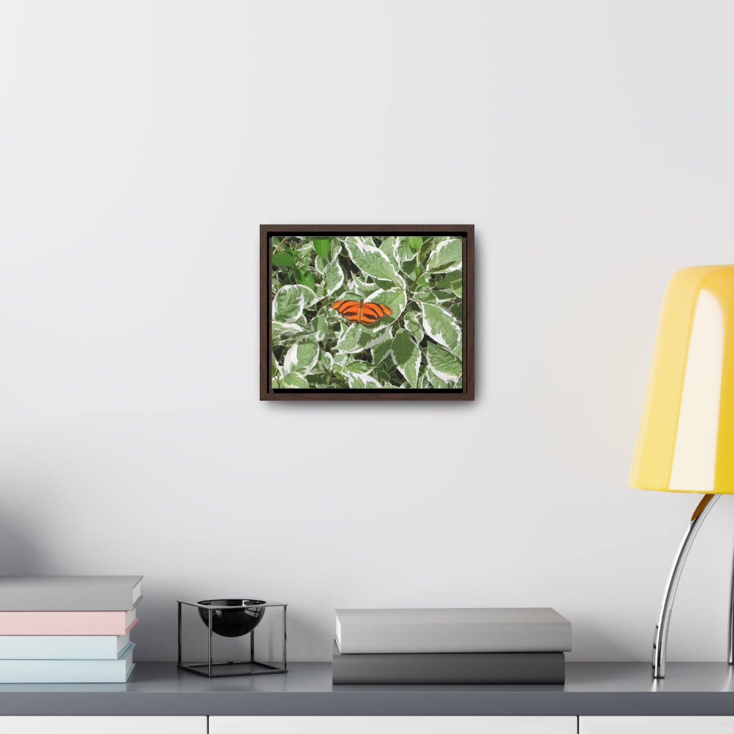 Leaves & Butterfly Gallery Canvas Wraps Framed