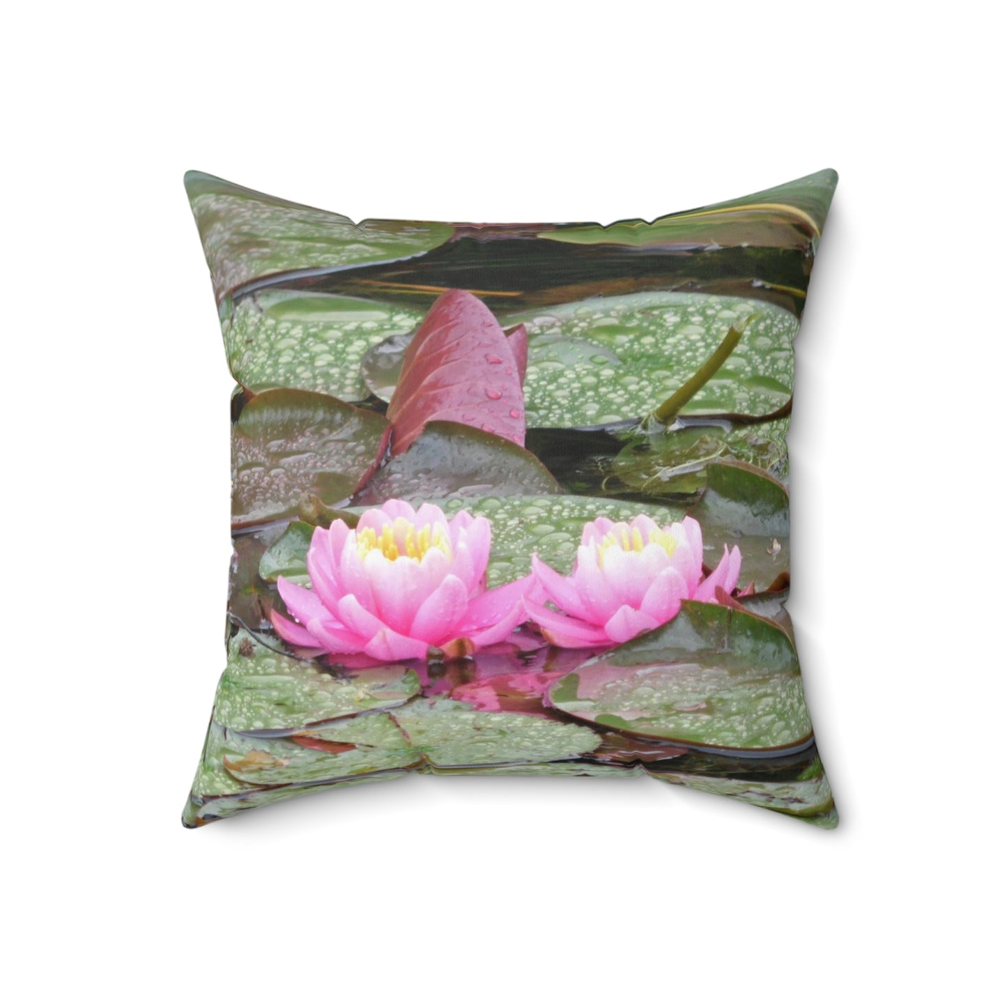 Water Lilies Spun Polyester Square Pillow