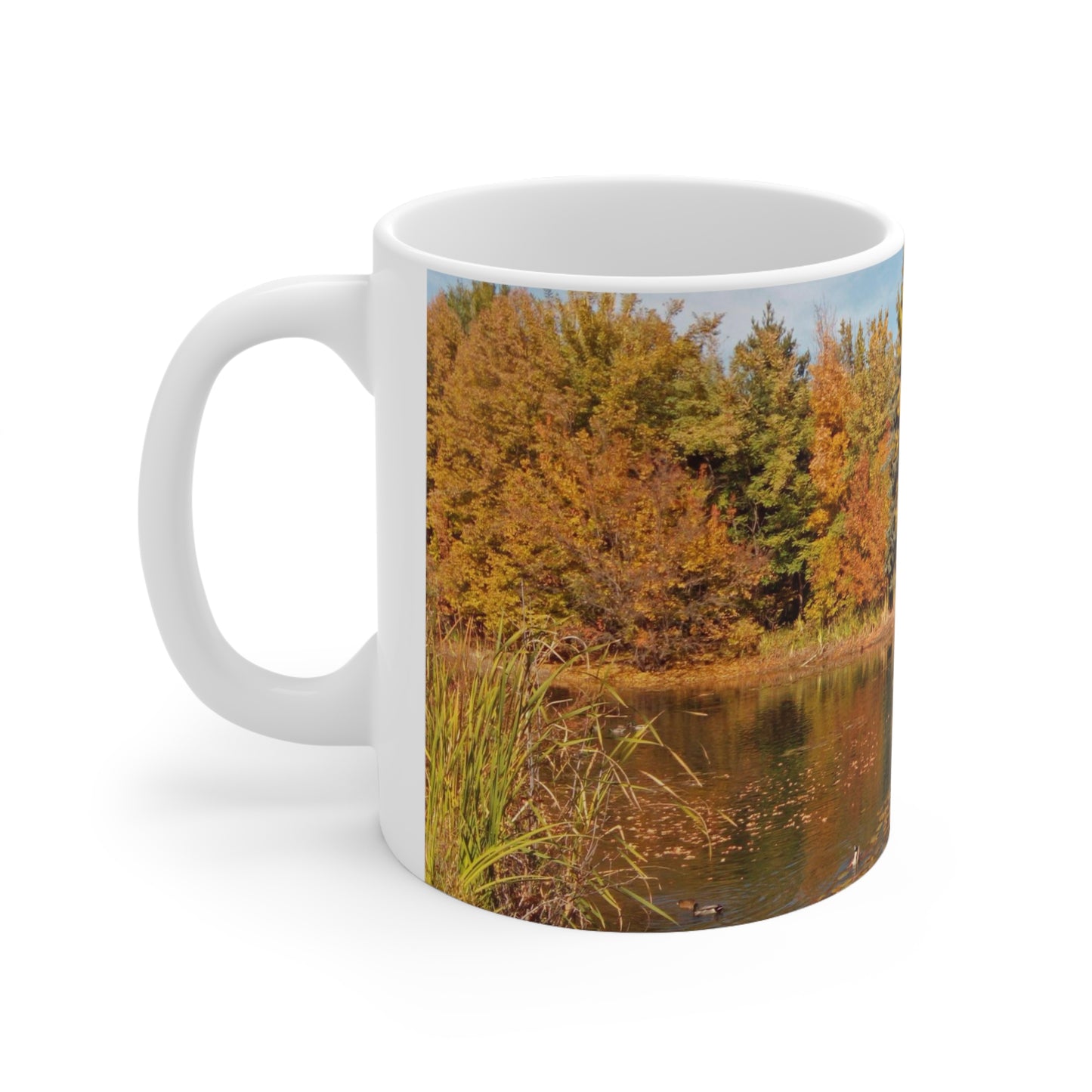 Autumn Duck Pond Ceramic Mug 11oz