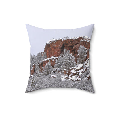 Winter Cliff Spun Polyester Square Pillow