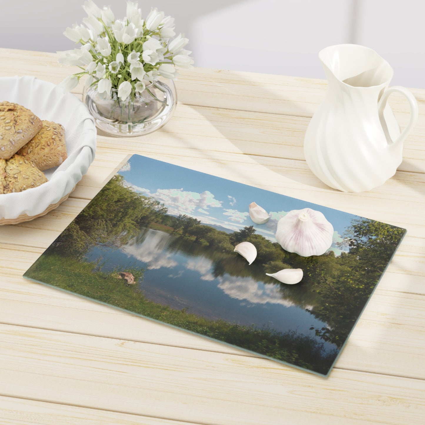 Peaceful Pond Cutting Board Dishwasher Safe