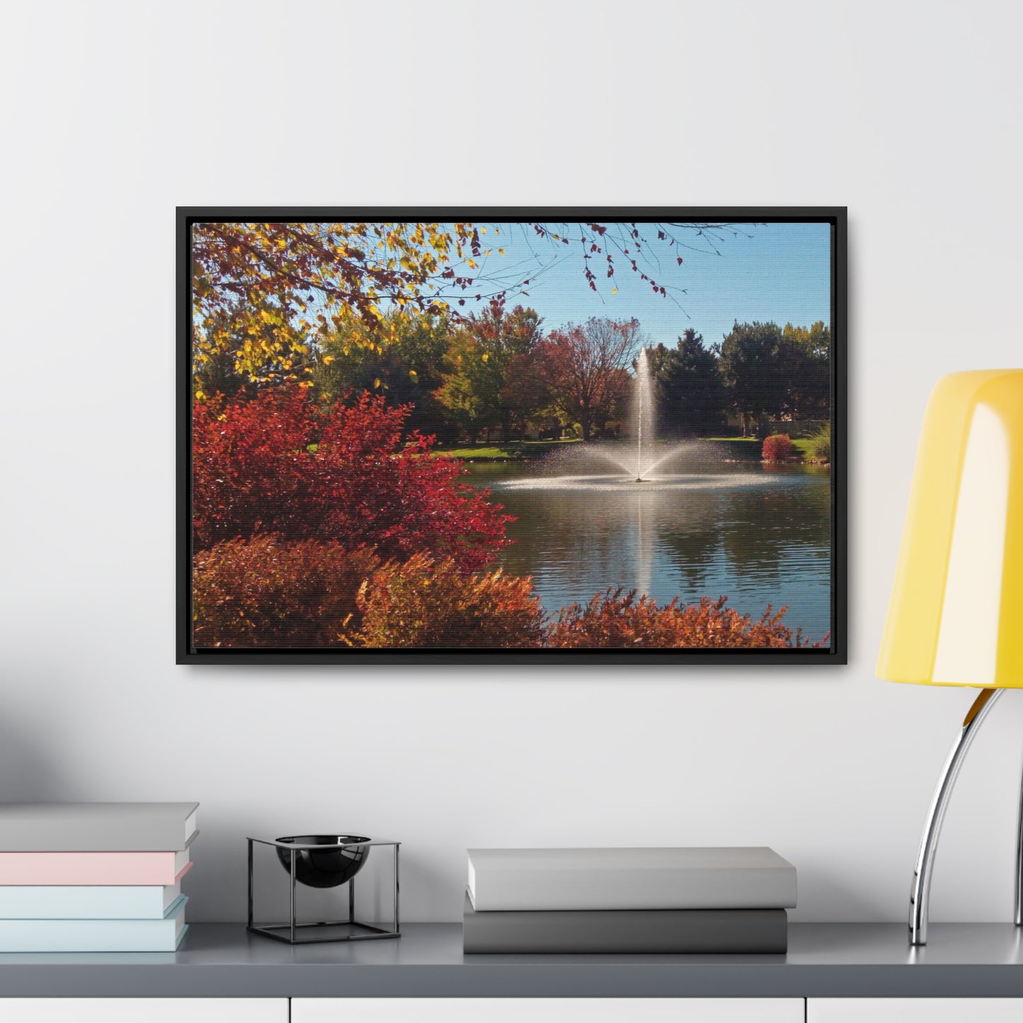 Autumn Fountain Gallery Canvas Wraps Framed