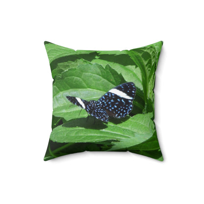 Sapphire Butterfly Spun Polyester Square Pillow