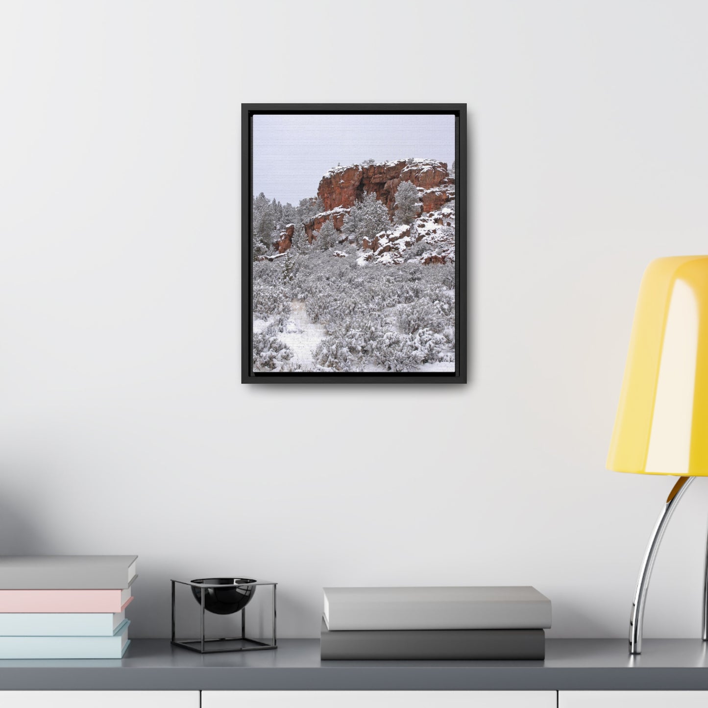 Winter Cliff Gallery Canvas Wraps Framed