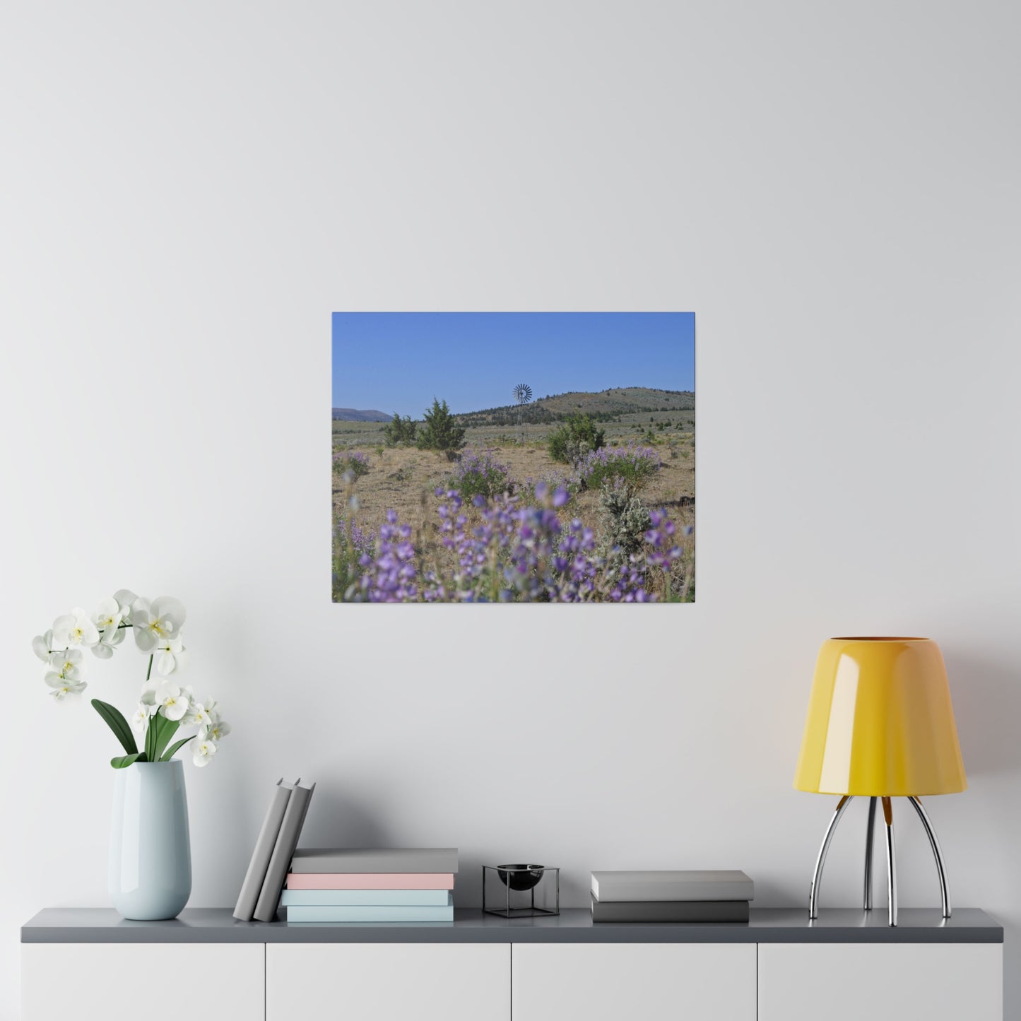 High Desert Lupine & Windmill Matte Canvas