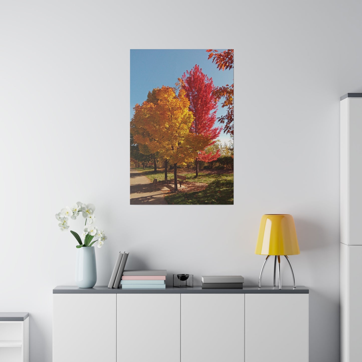 Autumn Bench Matte Canvas