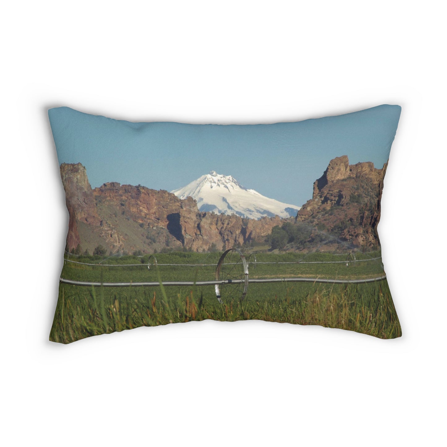 Mountain & Rocky Cliffs Spun Polyester Lumbar Pillow