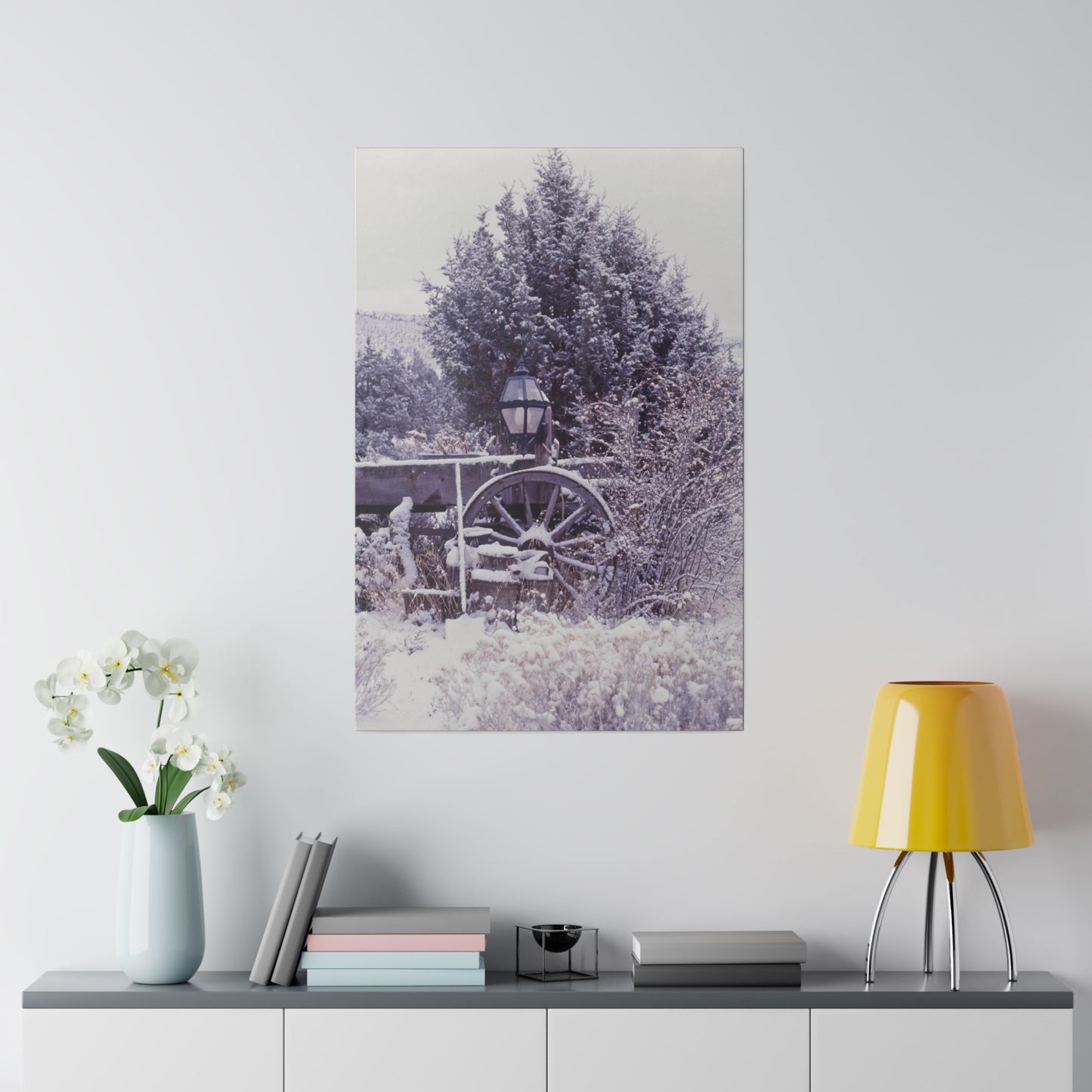 Vintage Winter Wagon Matte Canvas