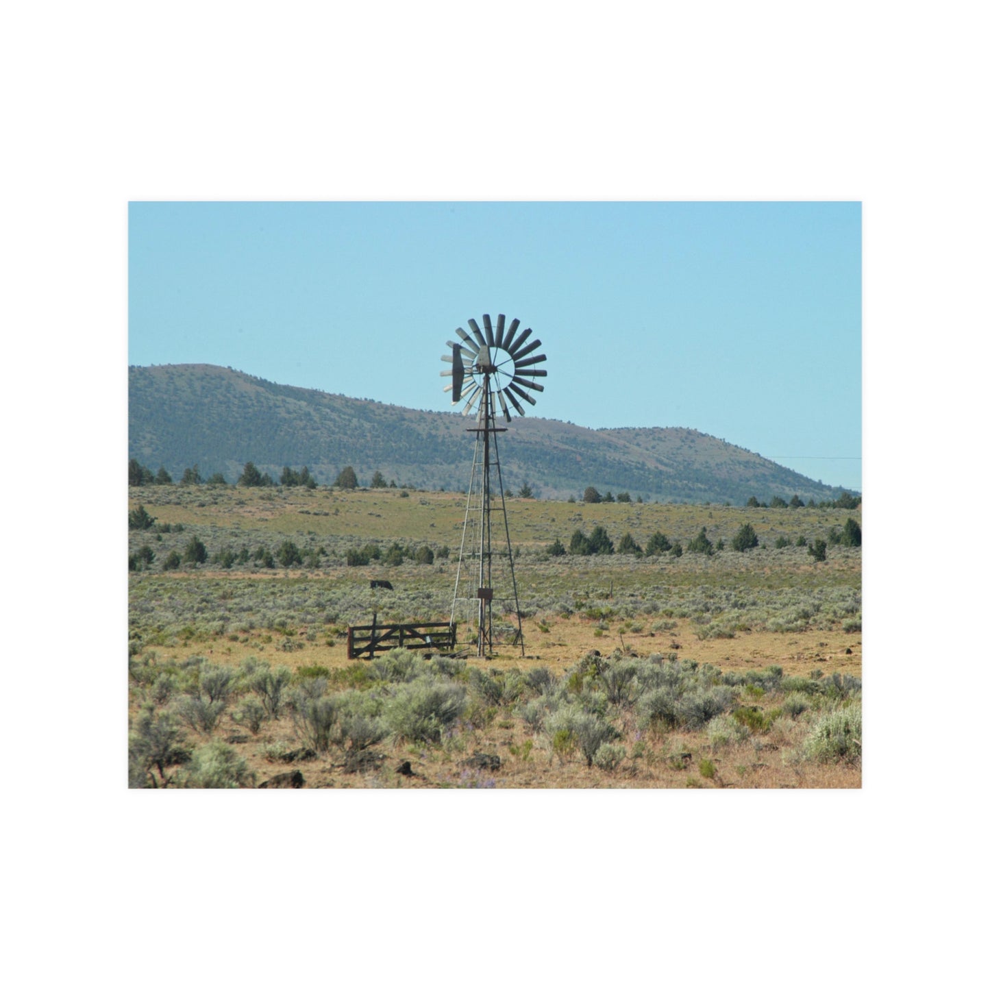 High Desert Windmill Satin Posters